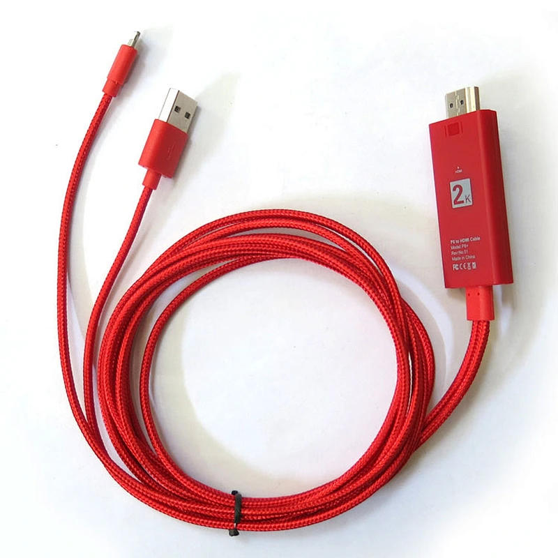 High Quality nylon braided weave 1080P HDTV Digital AV Adapter With Charging Cable for iPhone 7