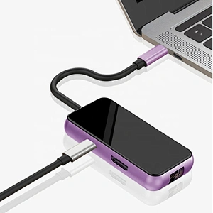 High Speed 6 in 1 USB3.0 RJ45 PD Charging Port USB C Adapter Hub