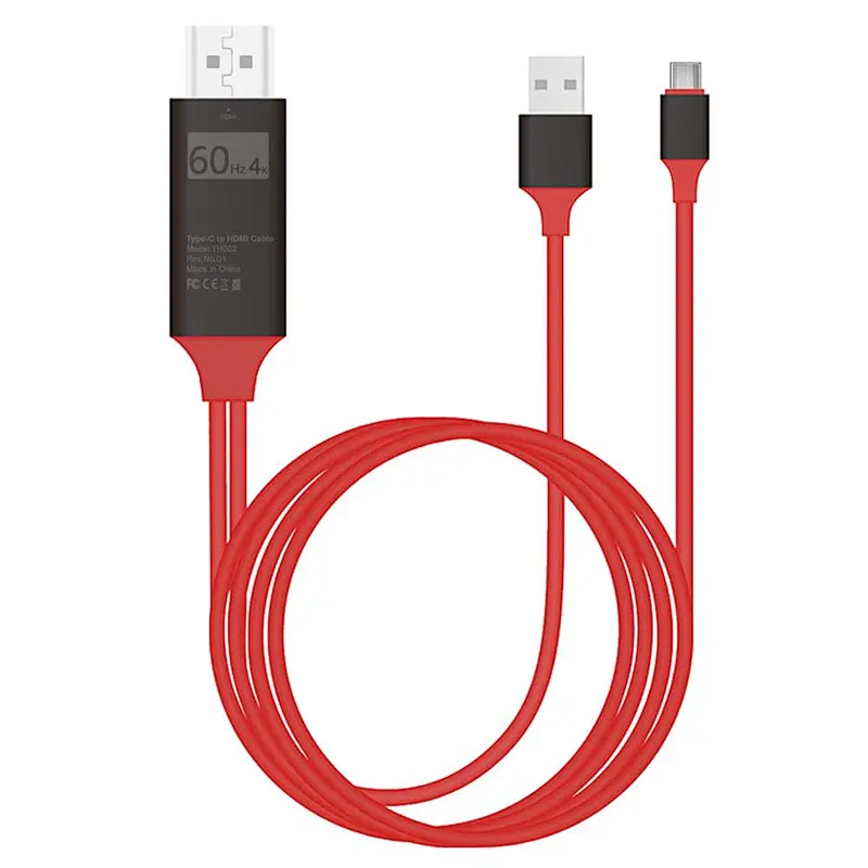 hottest selling 2k/4k@30/60Hz braided type c to HDTV +USB charger compatible with P10/P20 NOTE 8