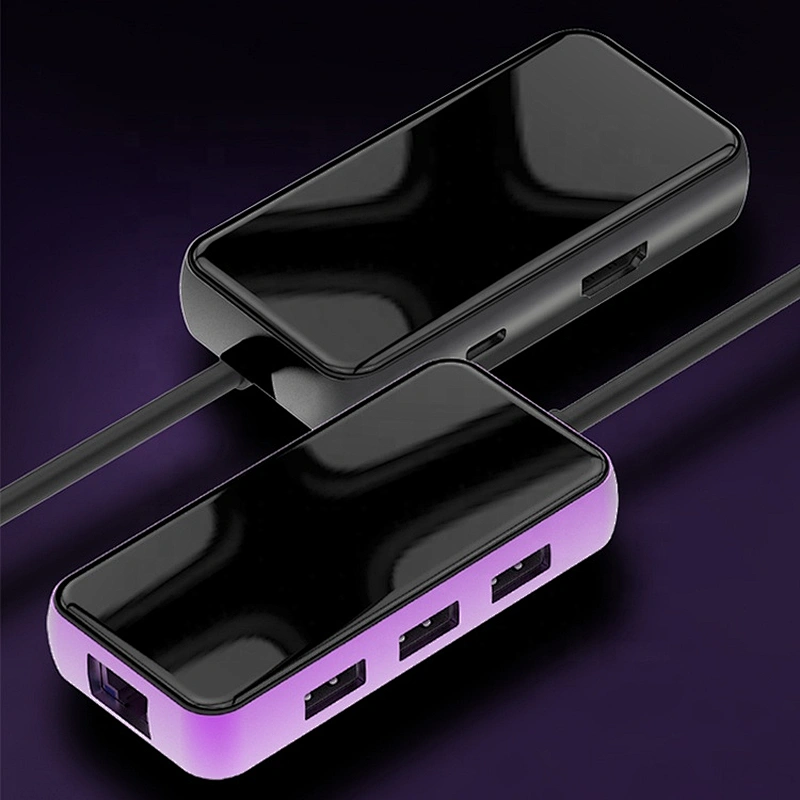 High Speed 6 in 1 USB3.0 RJ45 PD Charging Port USB C Adapter Hub