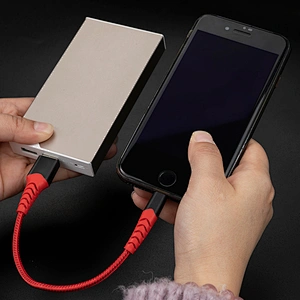 Short Double Braided Nylon Usb Charging Cord For iPhone X 7 7Plus 6S