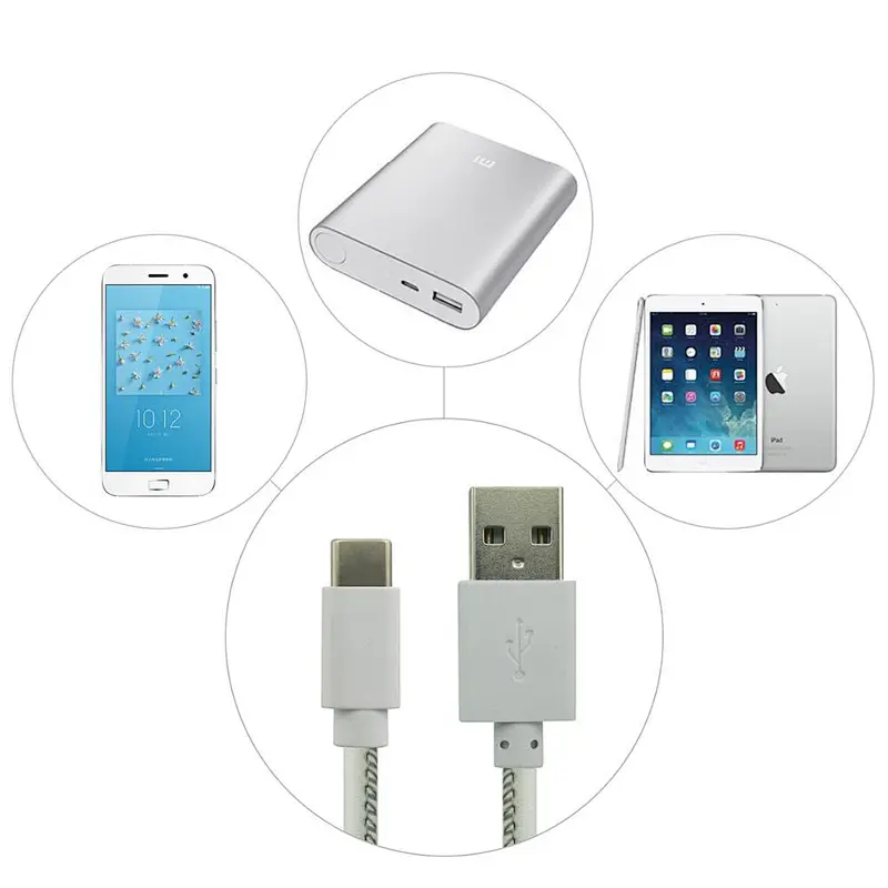 White fast Charging USB Type C Cable,USB Cable for mobile phone