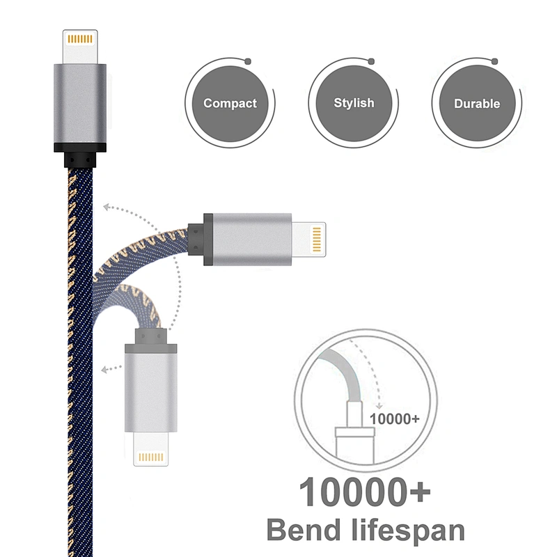 2 Meter Nylon Braided Usb Charger Cable For Apple/iPhone 6 6S / Xs/Xs Max/X/8