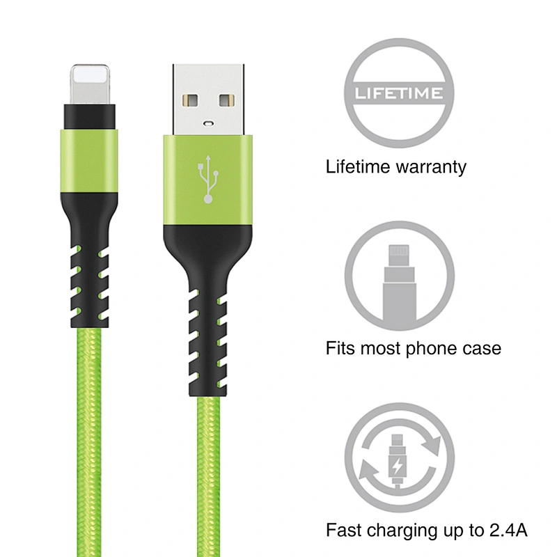 Mfi Certified Nylon Braided Charger Cord Cable For iPhone Xs/Xs Max/X/8/7/6