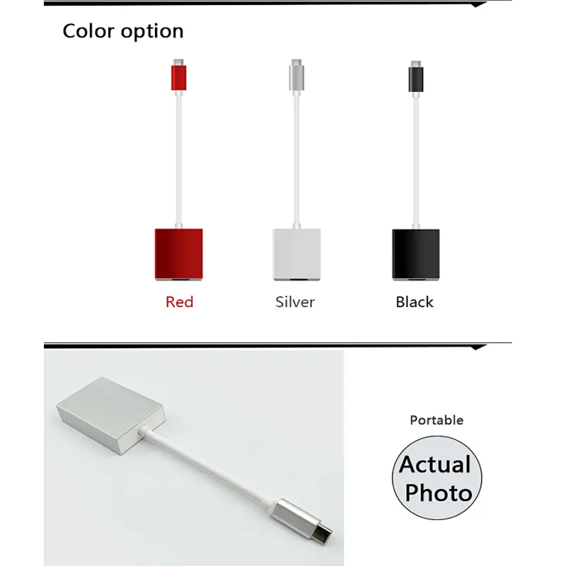 USB-C Type C USB 3.1 Male to HD-MI Female Adapter Cable 1080p HDTV for MacBook