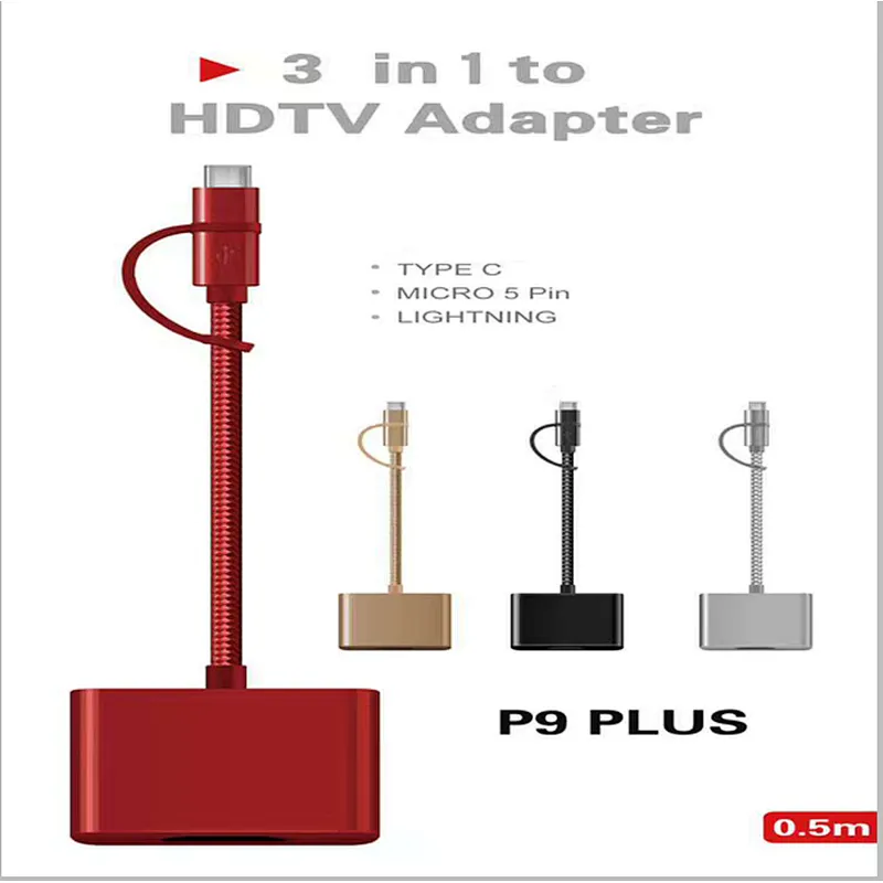 Universal MICRO CABLE HD MI hdtv adapter for IOS type-c Android Samsung S7 S6 mobile to TV BOX