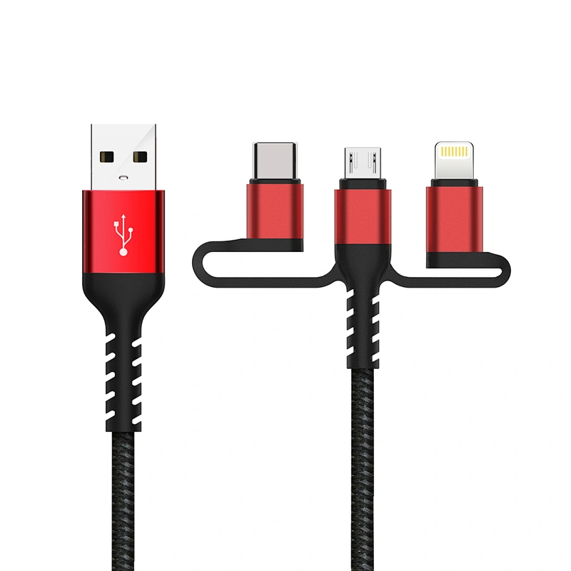 MFI Certified 3 in 1 USB  to Lighting Cable for iphone