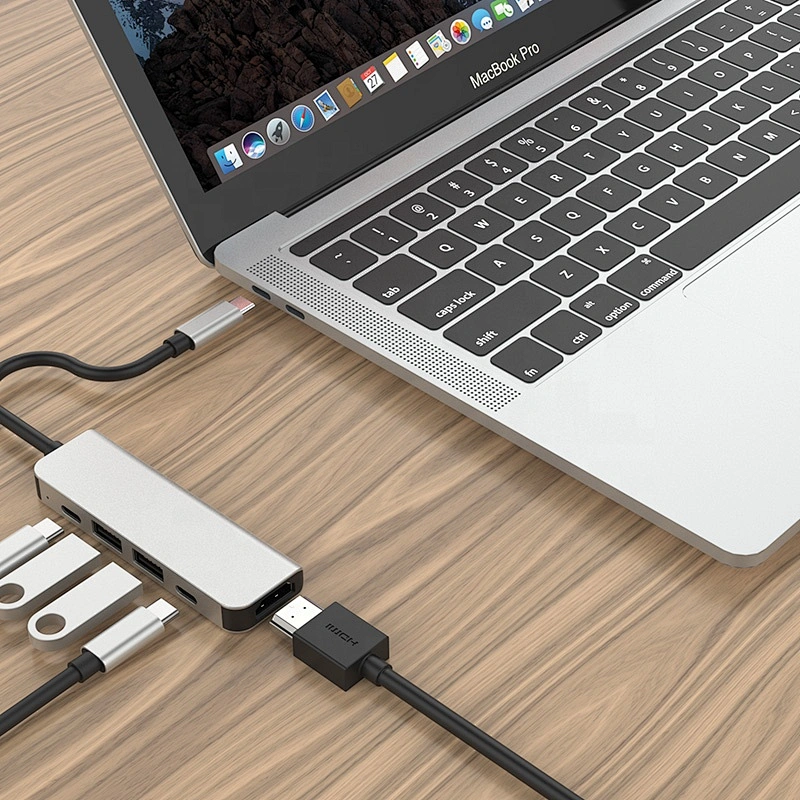 5 in 1 USB C Hub with HDTV 4K Adapter, 2 USB 3.0 Ports,  Compatible with Notebook Phone