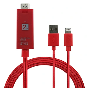 High Quality nylon braided weave 1080P HDTV Digital AV Adapter With Charging Cable for iPhone 7