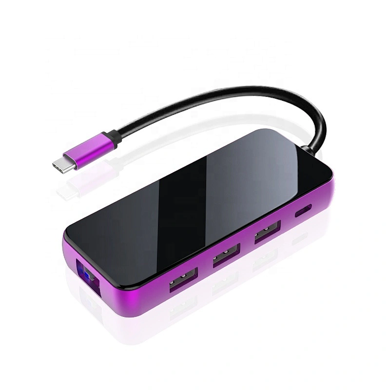 C type to PD + USB3.0 * 3 + HDTV +SD + TF + audio Gigabit Ethernet docking station 9 in 1 charging USB 3.0 hub