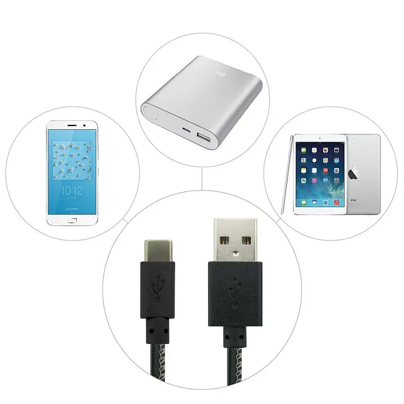 Black fast Charging USB Type C Cable,USB Cable for mobile phone