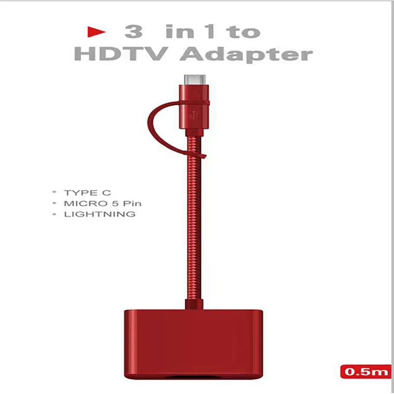Universal MICRO CABLE HD MI hdtv adapter for IOS type-c Android Samsung S7 S6 mobile to TV BOX