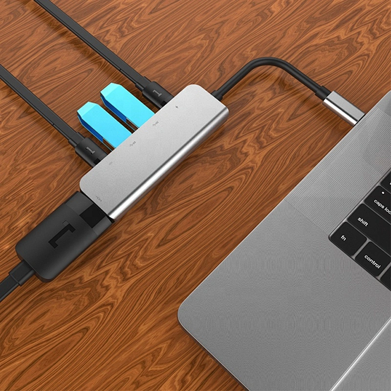 5 in 1 USB C Hub with HDTV 4K Adapter, 2 USB 3.0 Ports,  Compatible with Notebook Phone