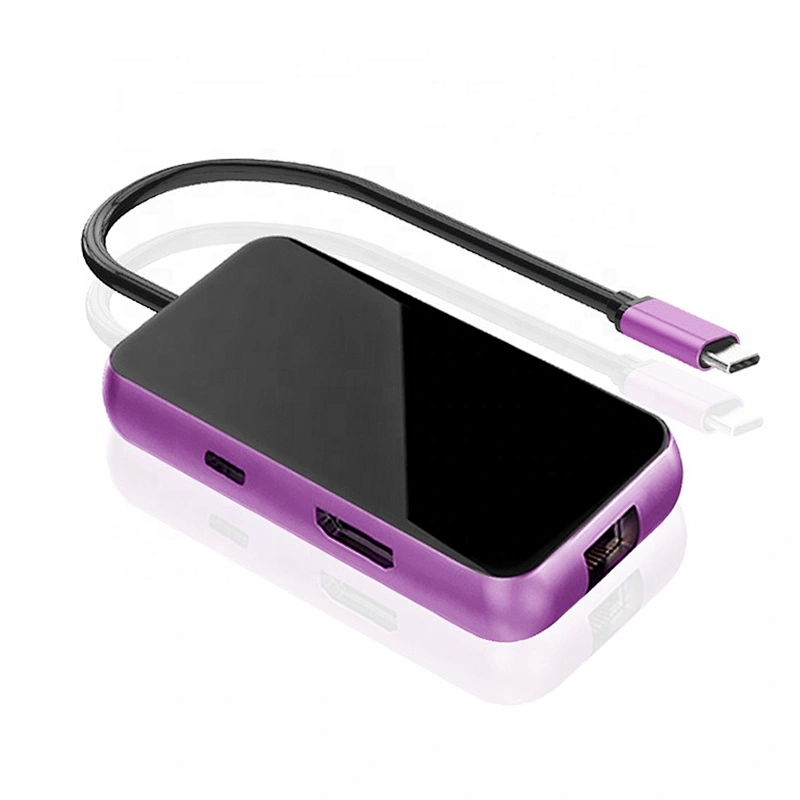 High Speed 6 in 1 USB3.0 RJ45 PD Charging Port USB C Adapter Hub