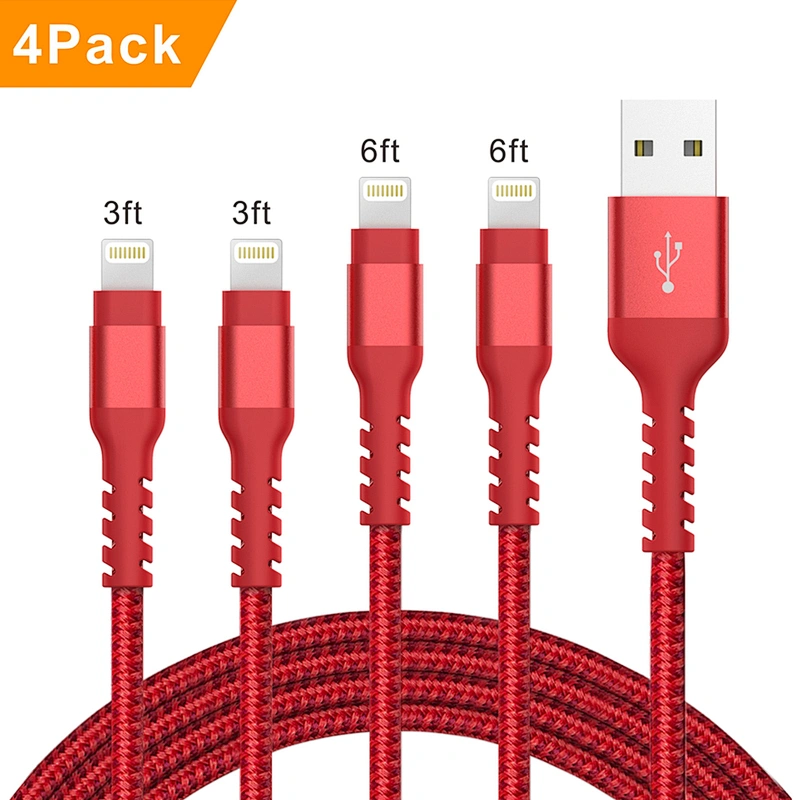 3Ft Fast Usb Charger Cable For iPhone X, Nylon Cable For Apple 7/8