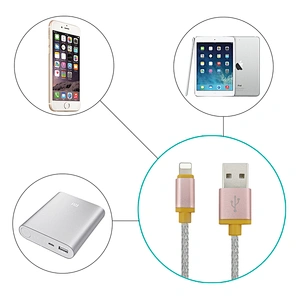 pink High Quality Certified Flat Charger Cable For iPhone/Apple X 8 7