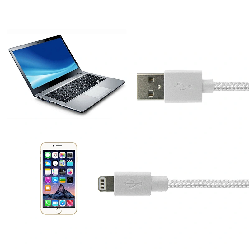 1m-2m usb to 8pin braided for iphone cables made by professional manufacture