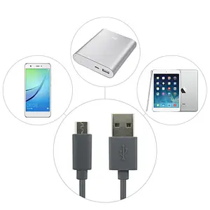 Grey 2.4 A Nylon Micro Cable Charging and Data Transfer Micro USB Cable For Android Mobile Devices