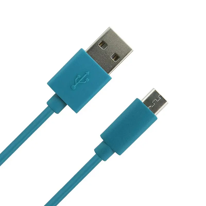 Blue 2.4 A Nylon Micro Cable Charging and Data Transfer Micro USB Cable For Android Mobile Devices