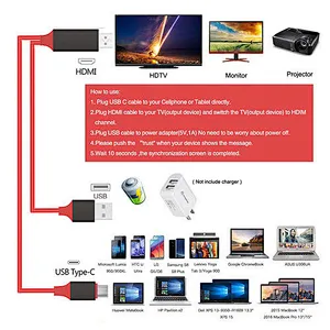 USB type c 3.1 to hdtv 4k 60hz usb charge cable to hdtv hd cable for mate 10