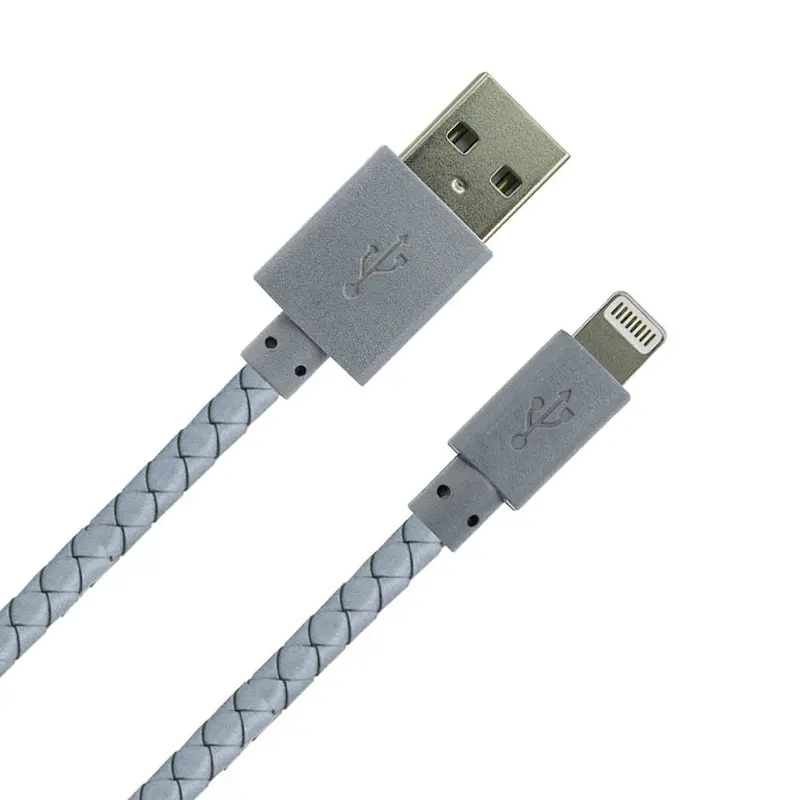 China Consumer Electronics Manufacturer Wholesale Braided Leather Attractive USB Cables for iPhone/Mirco to USB Data Ca