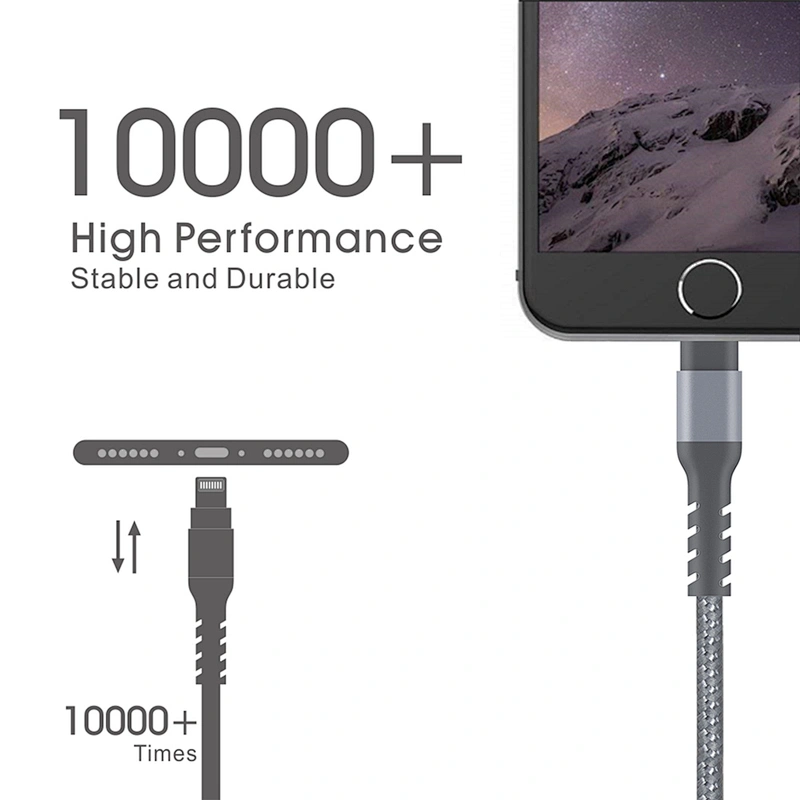 High Speed Durable Cable Charger Cord For iPhone Xs/Xs Max/X/8