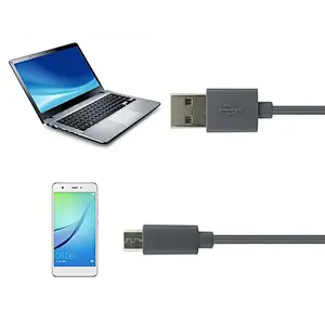 Grey 2.4 A Nylon Micro Cable Charging and Data Transfer Micro USB Cable For Android Mobile Devices