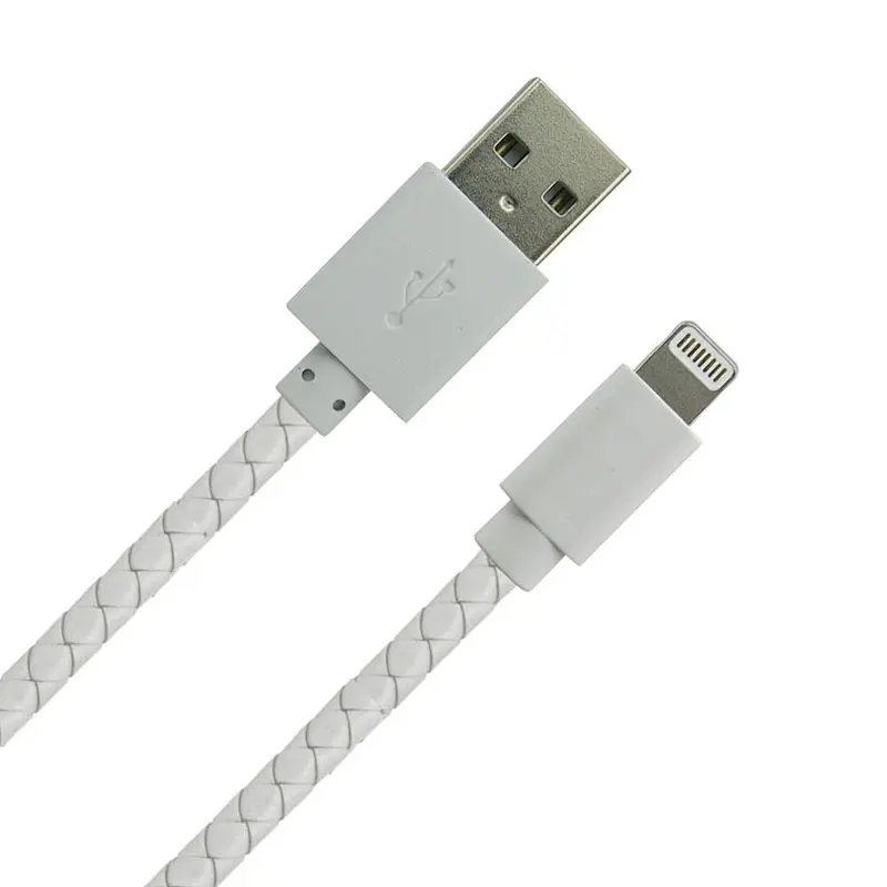 China Consumer Electronics Manufacturer Wholesale Braided Leather Attractive USB Cables for iPhone/Mirco to USB Data Ca