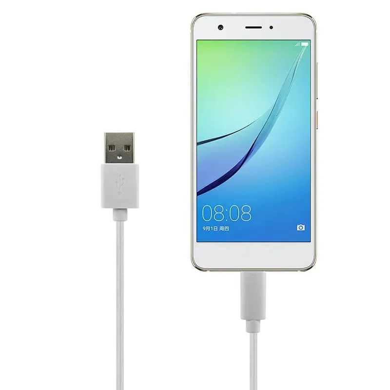 White 2.4 A Nylon Micro Cable Charging and Data Transfer Micro USB Cable For Android Mobile Devices