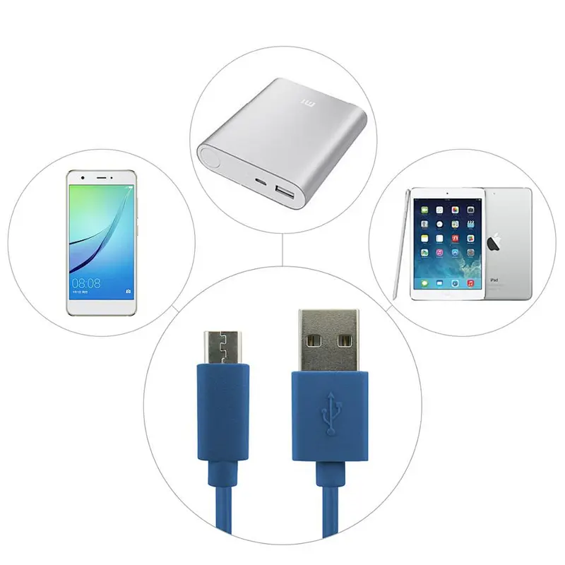 Deep blue 2.4 A Nylon Micro Cable Charging and Data Transfer Micro USB Cable For Android Mobile Devices