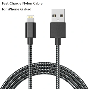 2019 China Factory custom logo Double Nylon braided 2.1A Fast Quick MFi Certified Charge USB Data Cable For iPhone X/xs/8/7/6/5s