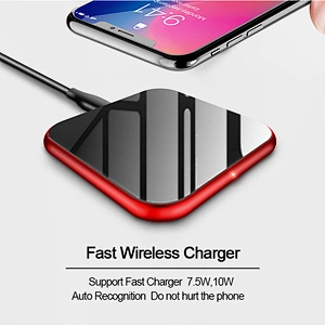 Hot sale QI Wireless Charger for iphone transparent LED flashing portable charging station for Samsung phones charging pad