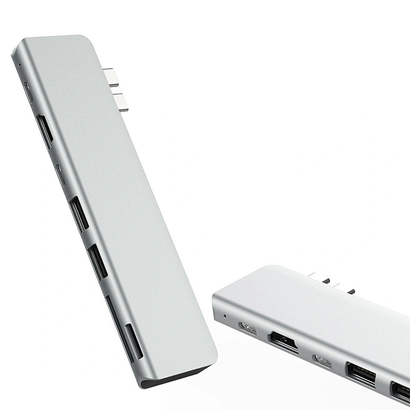 7in2 USB-C HUB USB3.0*2+PD Charging+ USB C /F + SD &TF card reader