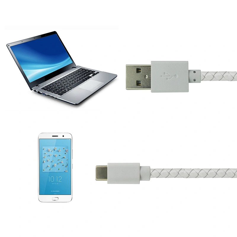 5V 2.4A PET braided USB Type C 3.1 to USB 2.0 super speed Charger cable