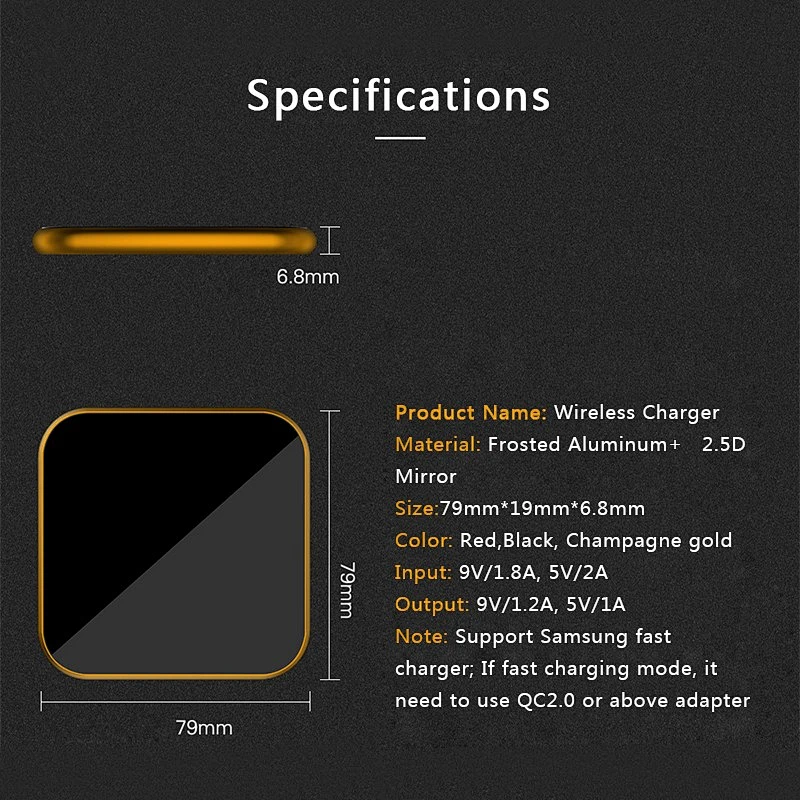Lontion New Design Qi Slim wireless quick charger charging pad