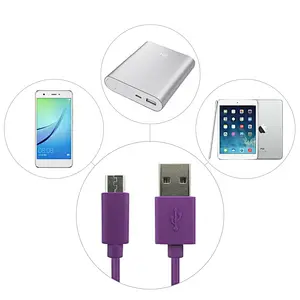 purple 2.4 A  Micro Cable Charging and Data Transfer Micro USB Cable For Android Mobile Devices