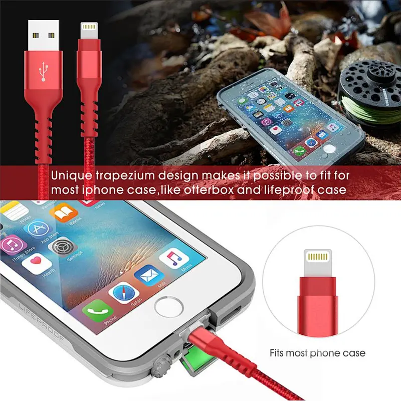 3FT Nylon Braided Usb Charge CableCharger Cablefor iphone X XS MAX 8 7 6 5