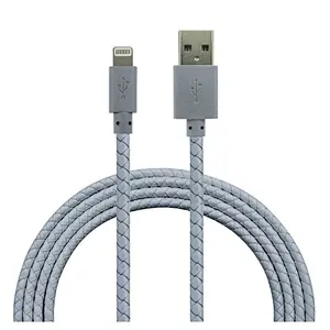 China Consumer Electronics Manufacturer Wholesale Braided Leather Attractive USB Cables for iPhone/Mirco to USB Data Ca