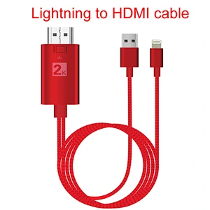 High Quality nylon braided weave 1080P HDTV Digital AV Adapter With Charging Cable for iPhone 7