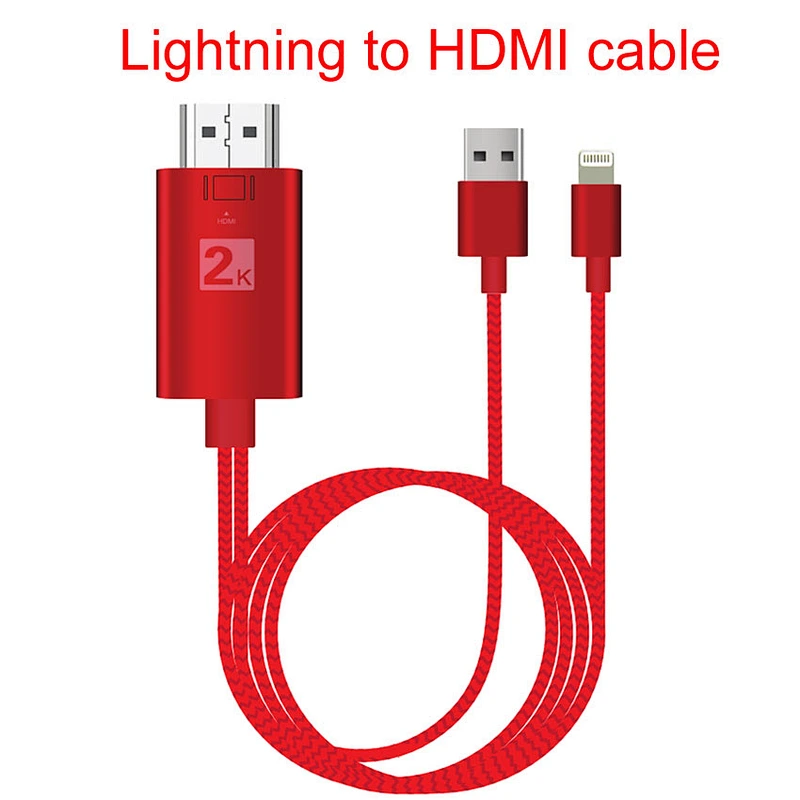 High Quality nylon braided weave 1080P HDTV Digital AV Adapter With Charging Cable for iPhone 7