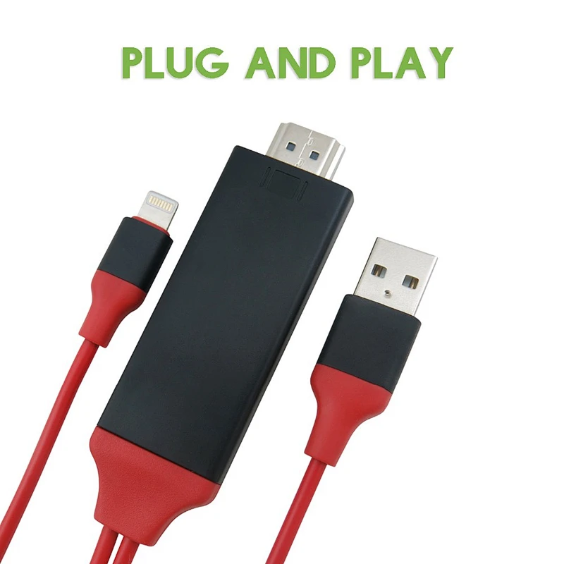 High-Speed 8 pin connector to HDM HDTV Cable 1080p HDTv Adapter Cable for iPhone 5S 5 SE 6 Plus 6S Plus 8PLUS