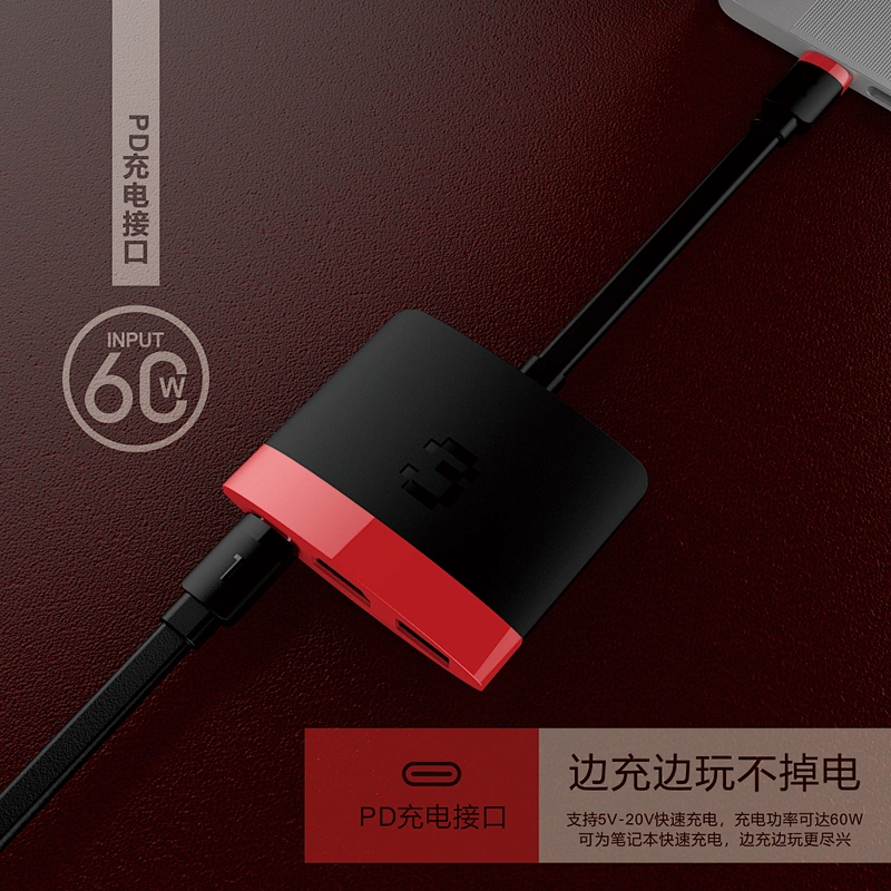 USB C to USB+HDTV+Type C PD 3 in 1 Hub