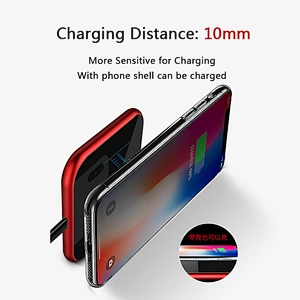 Hot sale QI Wireless Charger for iphone transparent LED flashing portable charging station for Samsung phones charging pad