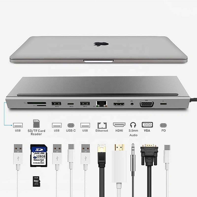 Usb C Hub 11 in 1 For Thunderbolt 3 Adapter Usb For Macbook Transfering Multi Type c Port
