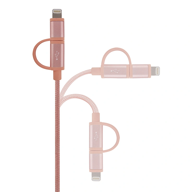 Custom Logo Nylon Braided 2In 1 Charging Cable
