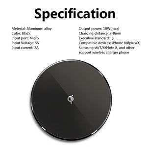 Lontion New Design Qi Slim ch wireless quickarger charging pad