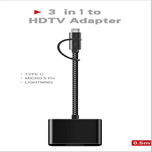 Universal MICRO CABLE HD MI hdtv adapter for IOS type-c Android Samsung S7 S6 mobile to TV BOX