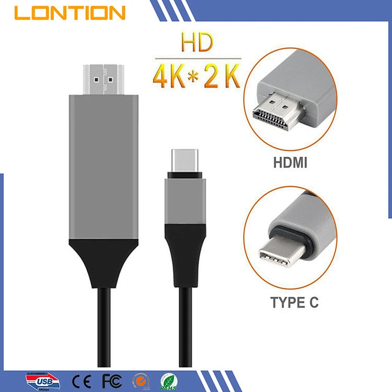 Accept logo printing USB-C USB 3.1 Type C Type-C to HDTV Adapter Connector HDTV Cable