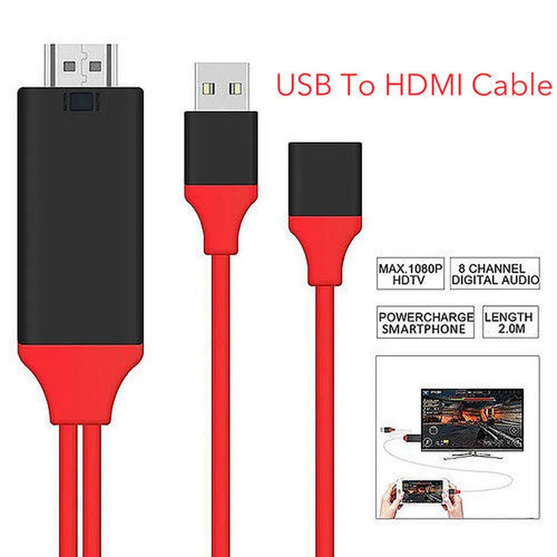 USB C Micro USB Cable Adapter Plug and Play HDTV cable For Apple phone 7 6s Plus IOS