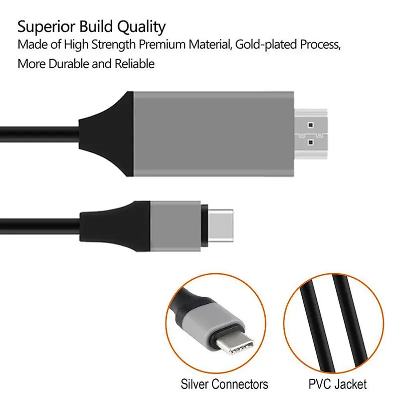 Accept logo printing USB-C USB 3.1 Type C Type-C to HDTV Adapter Connector HDTV Cable